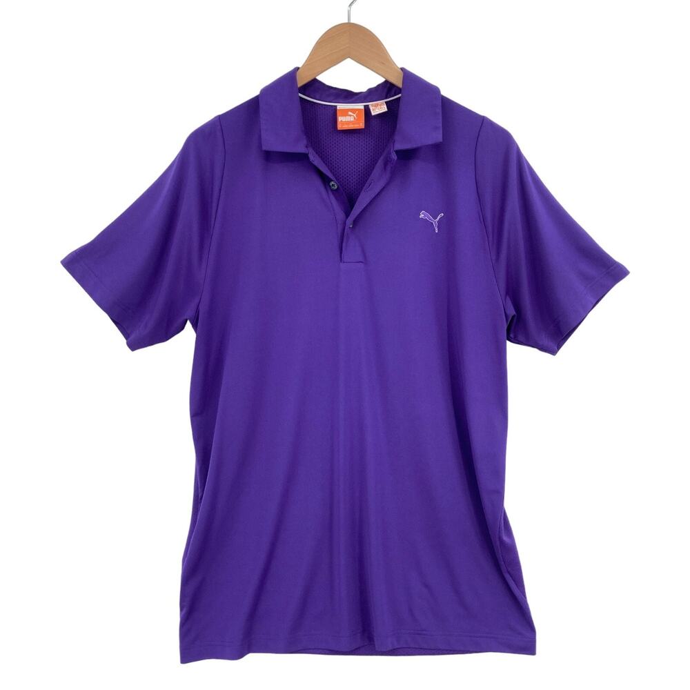 Golf Polo Shirt Mens M Purple Cool Cell Breathable Golf Performance Short Sleeve